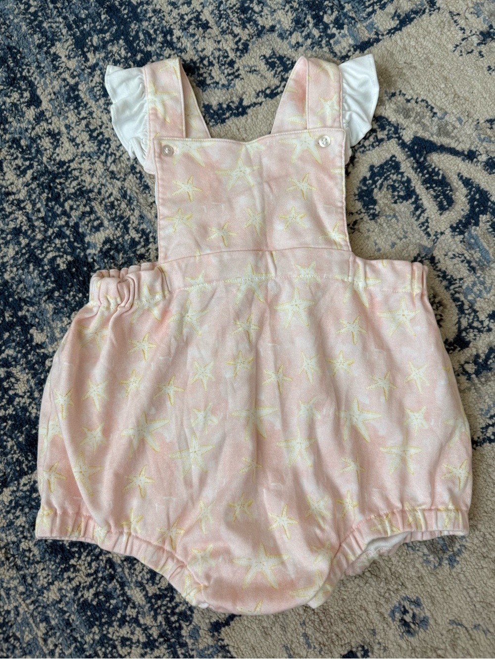 Pink Star-Pattern Bubble Overall Romper for Kids